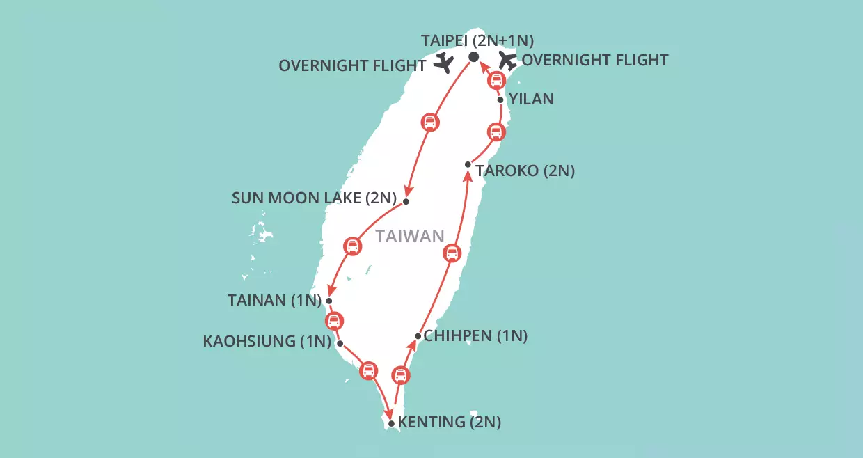 Treasures of Taiwan map