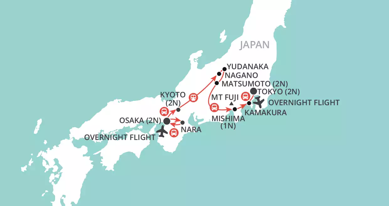 Experience Japan map