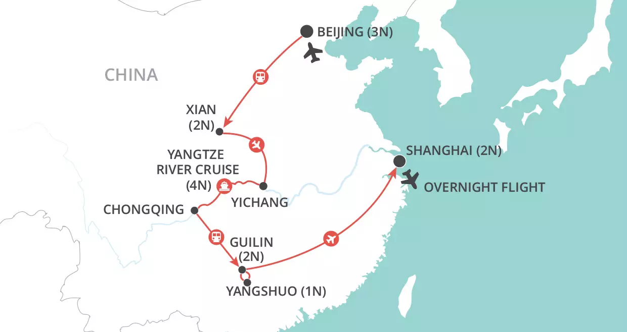 Wonders of China map